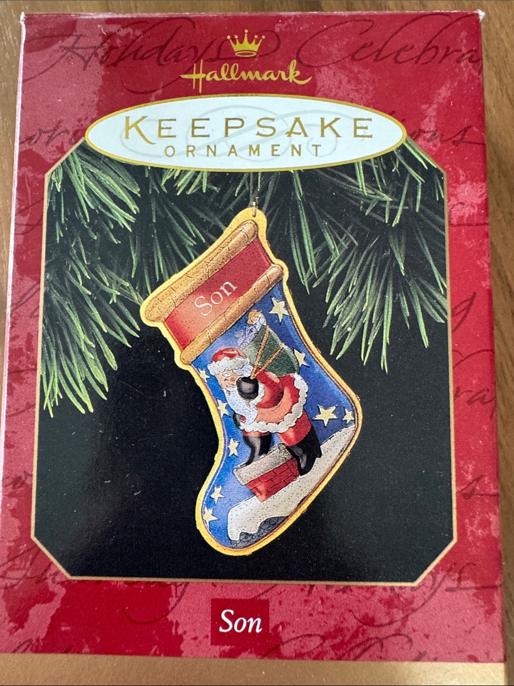 Hallmark Tin Santa 'Son' Christmas Stocking Ornament